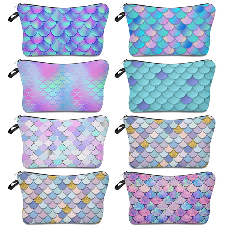 2020 New Multifunctional Ladies Cosmetic Bag Fish Scale Colorful Makeup Bag Mermaid Cosmetic Bags