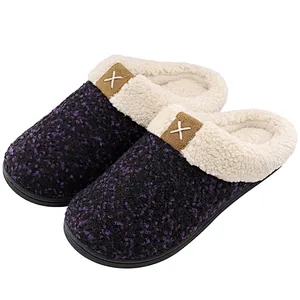 OEM Custom Logo House Women Men Winter Plush Warm Home Indoor Memory Foam Slippers