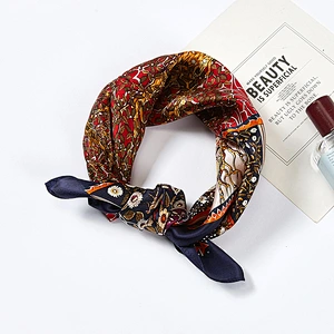 New tree printed silk sunscreensquare scarf women muslim small silk square neck scarf