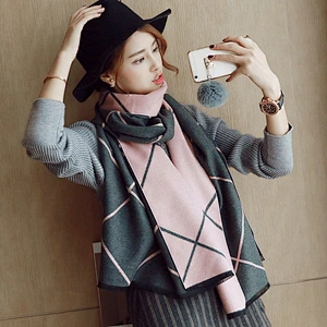 2020 Autumn Winter New Ladies Double-Sided Dual-Use Stitching British Decoration Classic Plaid Cashmere Scarf For Women
