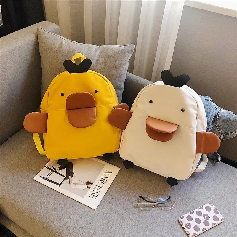 2020 New Boy Girl Student Schoolbag Tide Casual Backpack Fashion Cute Cartoon Duck Backpacks