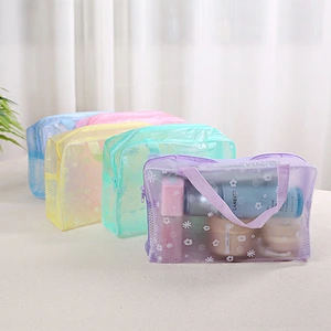 Wholesale Custom Fashion Transparent Makeup Bag Waterproof Clean Pvc Cosmetic Bag