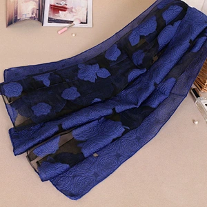 Rose Jacquard Sunscreen Multicolor Printing Long Polyester Soft Wrap Scarf Ladies Shawl Scarves Abrigos Accesorios Mujer
