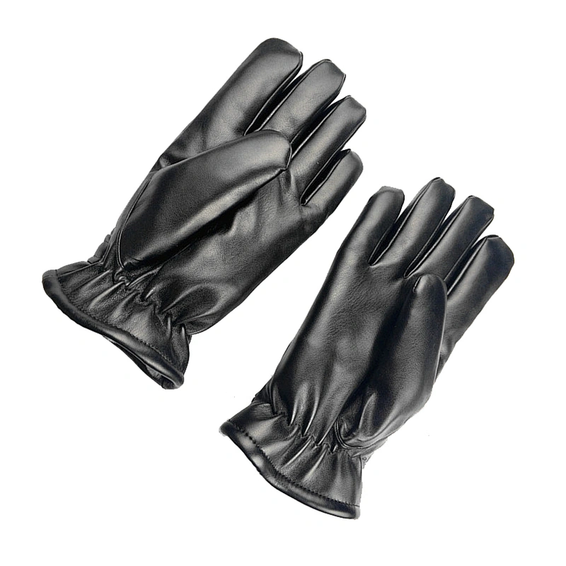 Man PU Leather Winter Cycling Leather Gloves Windproof Outdoor Cycling Motorcycle Thickened Wool Gloves