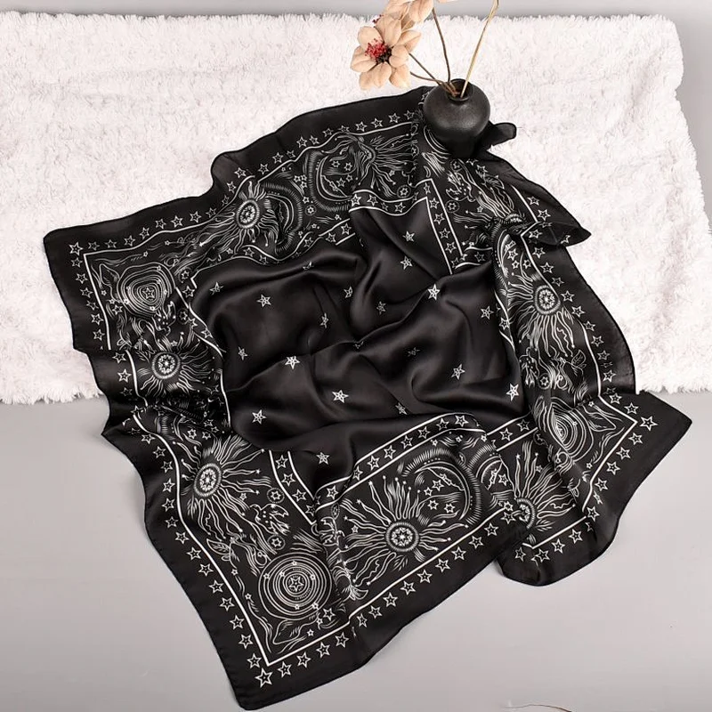 Elegant Print Small Square Scarf Soft Pink Women'S Silk Scarf Can Be Customized