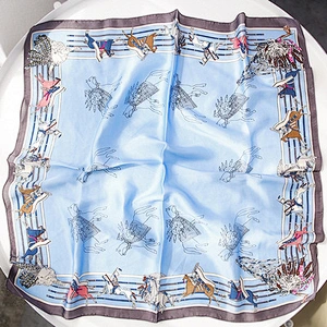 New small square scarf female professional decoration knight printed fashion luxury silk polyester square scarf