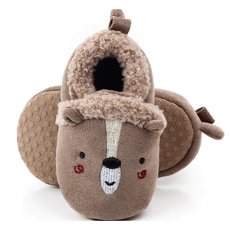 Winter Children Home Slippers Kids Baby Cartoon Animals Shoes Girls Plush Warm Slippers Boys Indoor Slippers