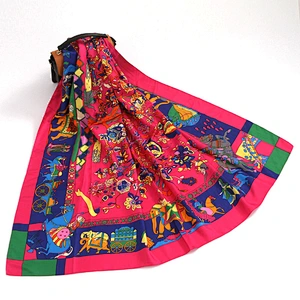 Fashion wild beach sunscreen dual purpose twill scarf female shawl printed silk scarf 110 large square scarf