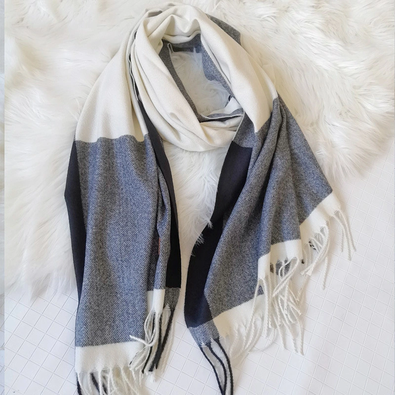 Wholesale Korean Version Lovers New Striped Lattice Cashmere Scarf Women Trend Scarf Thick Warm Scarf