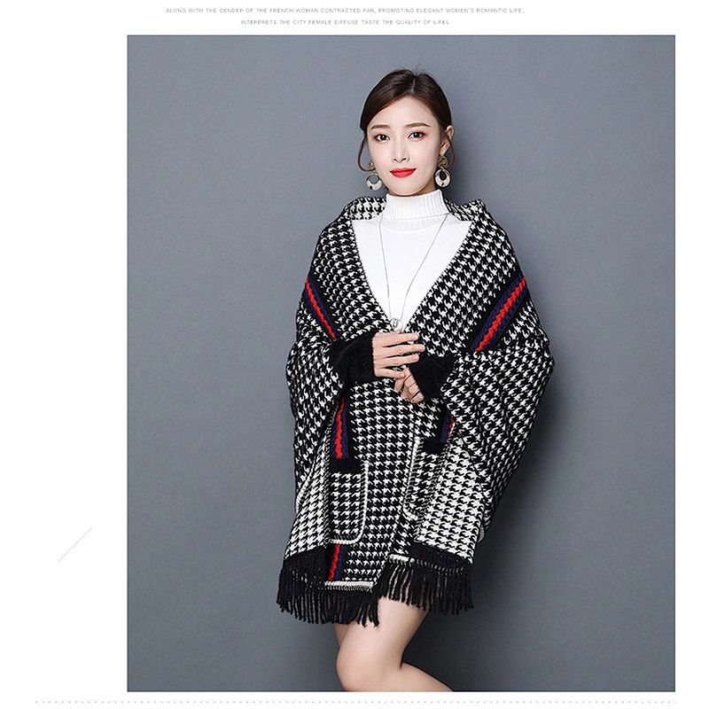 Autumn Winter New Style Shawl Scarf Embroidered Female Thick Mink Fleece With Sleeves Tassel Cheongsam Jacket Cloak