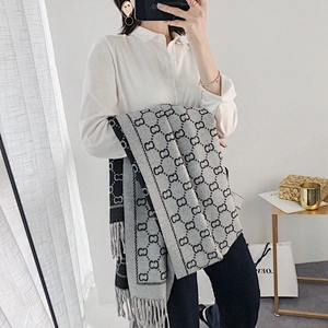 Factory Wholesale New Scarf Gifts Women European Style Double-Sided Letters Cashmere Wild Warm Shawl