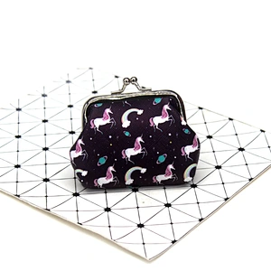 Factory wholesale unicorn print coin purse cartoon creative lady purse