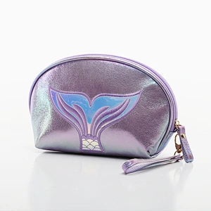 Fashion Travel Cosmetic Bag Women Makeup Bag Organizer Fishtail Leather Zipper Handbags Cosmetic Bag