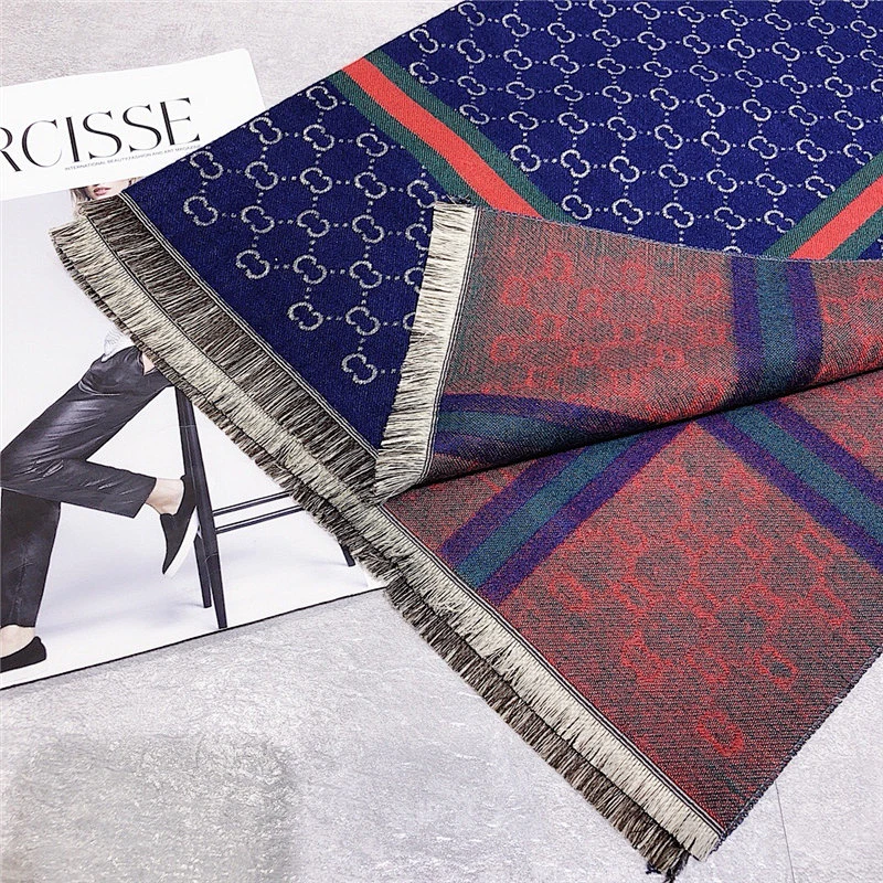 2020 New Cashmere Scarf Female Autumn Winter Letter CC Warm Dual-Use Long Shawl