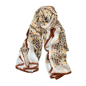 2020 New Fashion Women Embroidered Big Hijab H Letters Shawl Girls Cotton Linen Long Scarf Wrap Shawl