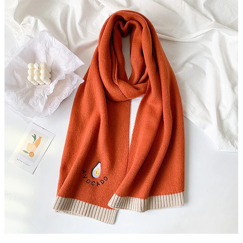 Scarf Female Autumn Winter Korean Japanese Version Ins Wild Soft Girl Small Fresh Student Knitted Wool Scarf