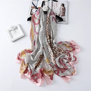 Ladies decorative fashion printing sunscreen shawl scarf colorful hangzhou imitated silk scarf