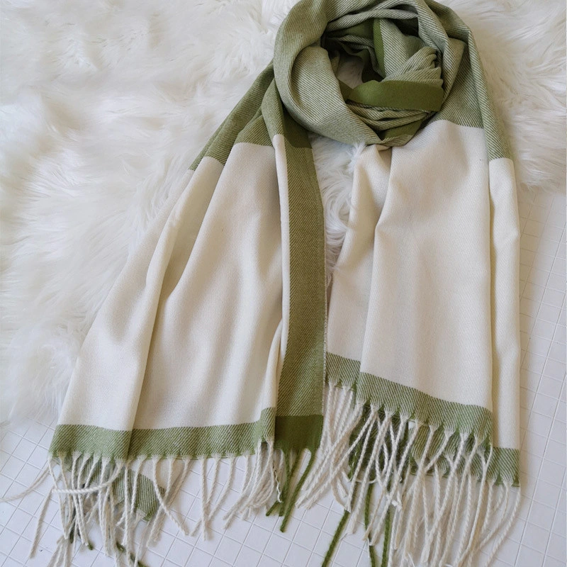 Wholesale Korean Version Lovers New Striped Lattice Cashmere Scarf Women Trend Scarf Thick Warm Scarf