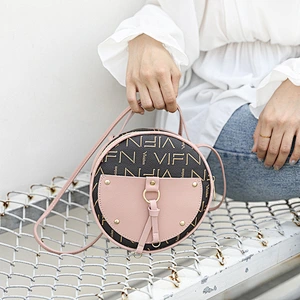 2021 Wholesale New Korean Fashion Printed Small Round Bag Retro Shoulder Messenger Bag