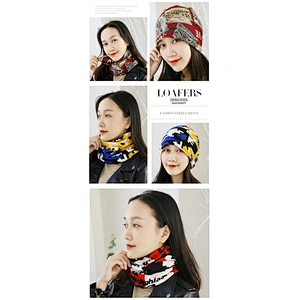 Women Fall/Winter Hedging Scarf Hat Warm Neck Guard Mask Knitted Thick Riding Mask Headscarf Student Collar Scarf