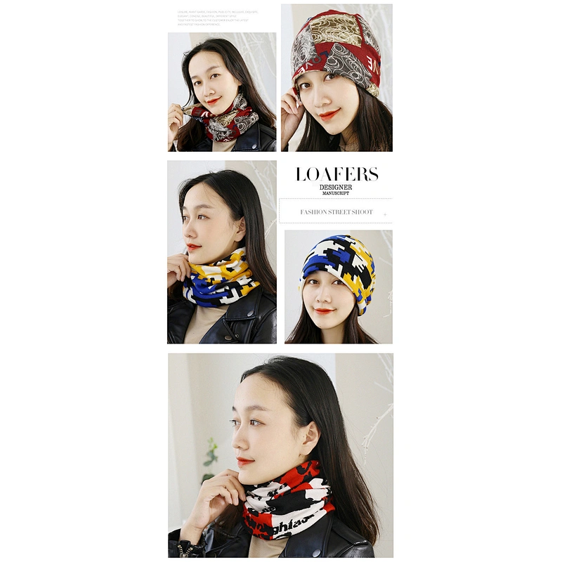 Women Fall/Winter Hedging Scarf Hat Warm Neck Guard Mask Knitted Thick Riding Mask Headscarf Student Collar Scarf