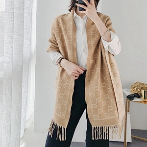 Factory Wholesale New Scarf Gifts Women European Style Double-Sided Letters Cashmere Wild Warm Shawl