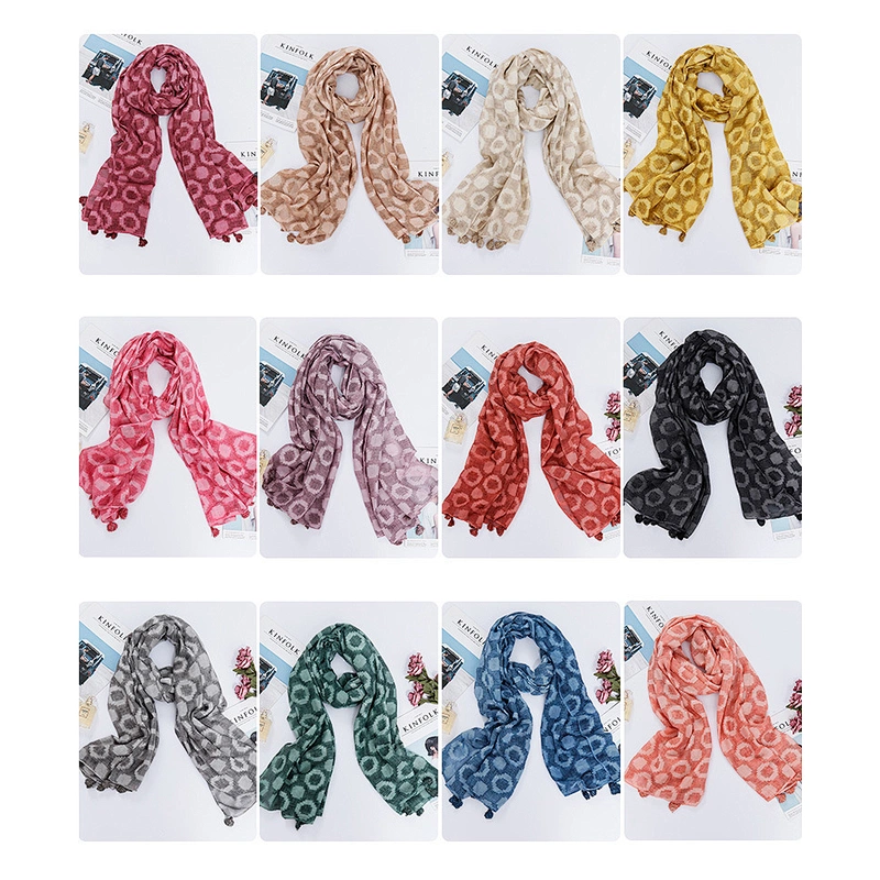 2020 Wholesale New Cotton And Linen Scarf Women Korean Autumn Fashion Wild Pure Color Tourism Art Dual-Use Shawl