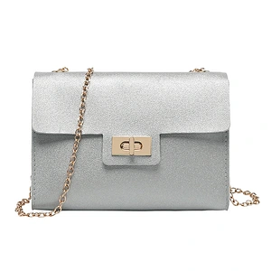 Female Pu Leather Wholesales Prices Crossbody Bag Latest Fashion Metal Lock Hard Ware Chain Colorful Shoulder Crossbody Bag