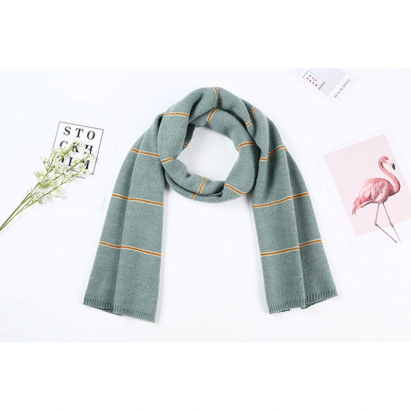 Lovers Style Korean Winter Men Women Knitted Clip Color Versatile Simple Woolen Scarf