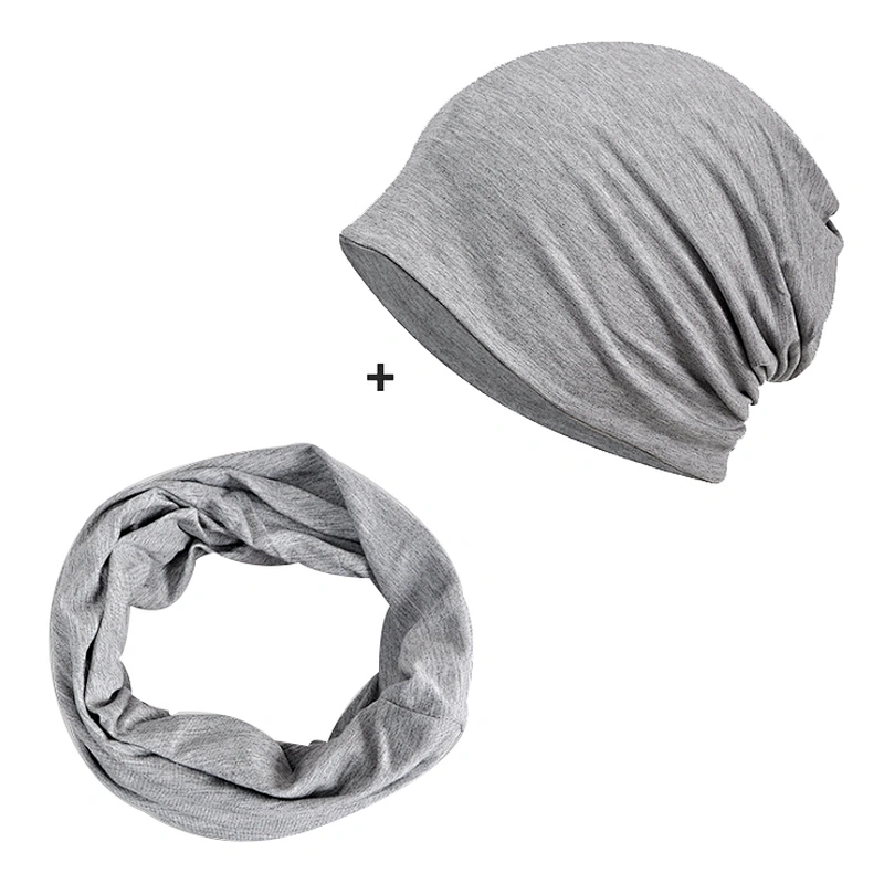 Solid Color Hat Brand Autumn Winter Dual-Use Design Hats For Ladies Thin Beanies Women Scarf Face Mask