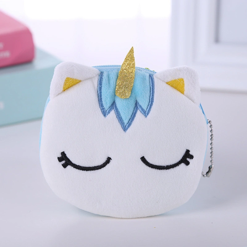 Fashion cartoon unicorn plush children's coin purse headset data cable package wholesale