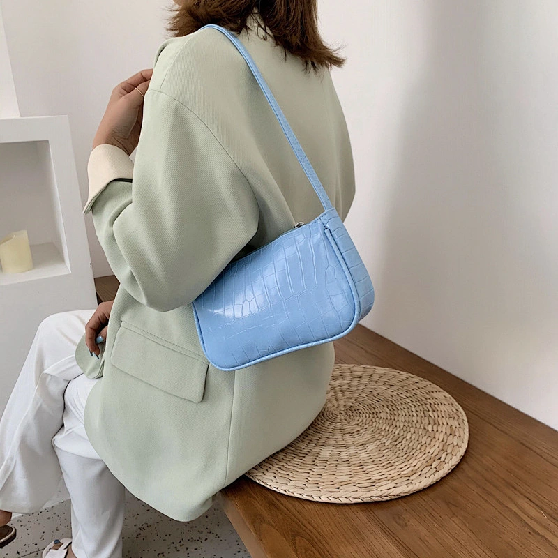 Candy Color Chain Design Small PU Leather Shoulder Bags For Women 2020 Crocodile Pattern Handbags Female Hand Bag