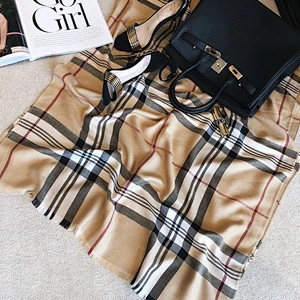 Autumn Winter Classic British Plaid Scarf Cotton Cashmere Scarf Women Shawl Dual-Use New Wholesale