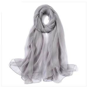 New Design Soft Chiffon Scarf Beach Towel Oversize Solid Color Chiffon Scarf Ice Silk Premium Voile Scarf