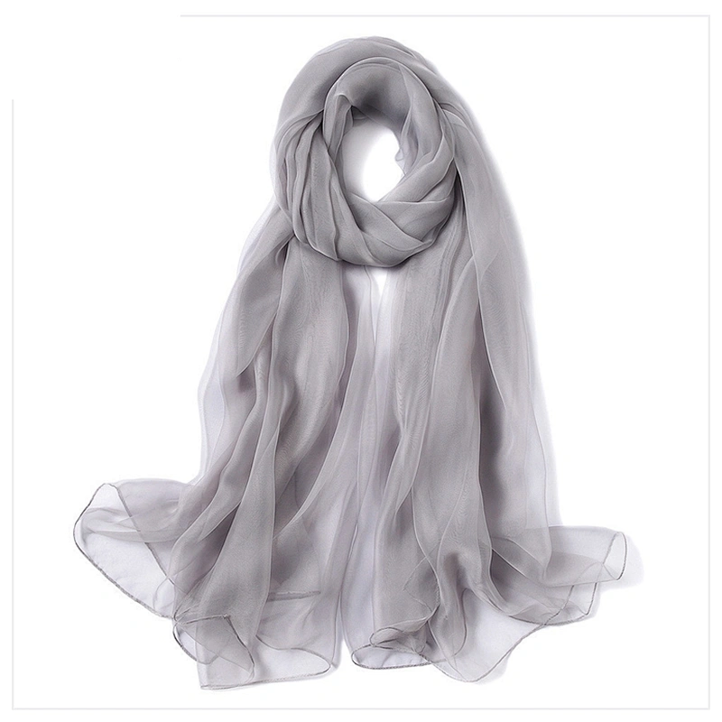 New Design Soft Chiffon Scarf Beach Towel Oversize Solid Color Chiffon Scarf Ice Silk Premium Voile Scarf