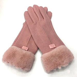 2020 Womens Full Finger Glove Ladies Fashionable Fur Winter Outdoor Sport Warm Gloves Luvas Femininas