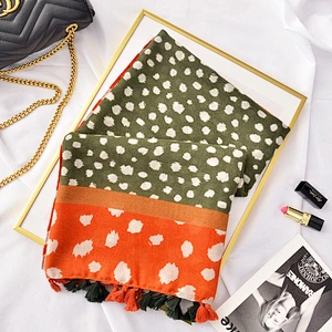 Korean Version Scarf Ladies New Wild Border Color Matching Shawl Fashion Student Small Clouds Tassel Dual-Use Scarves