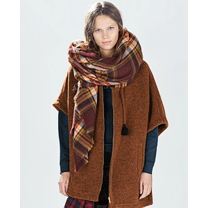 Plaid Scarf Women'S Autumn Winter Thick Brand Square Scarf Literary Elegant Soft Wide Shawl