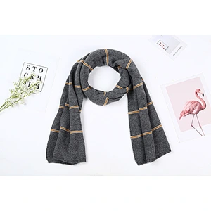 Lovers Style Korean Winter Men Women Knitted Clip Color Versatile Simple Woolen Scarf
