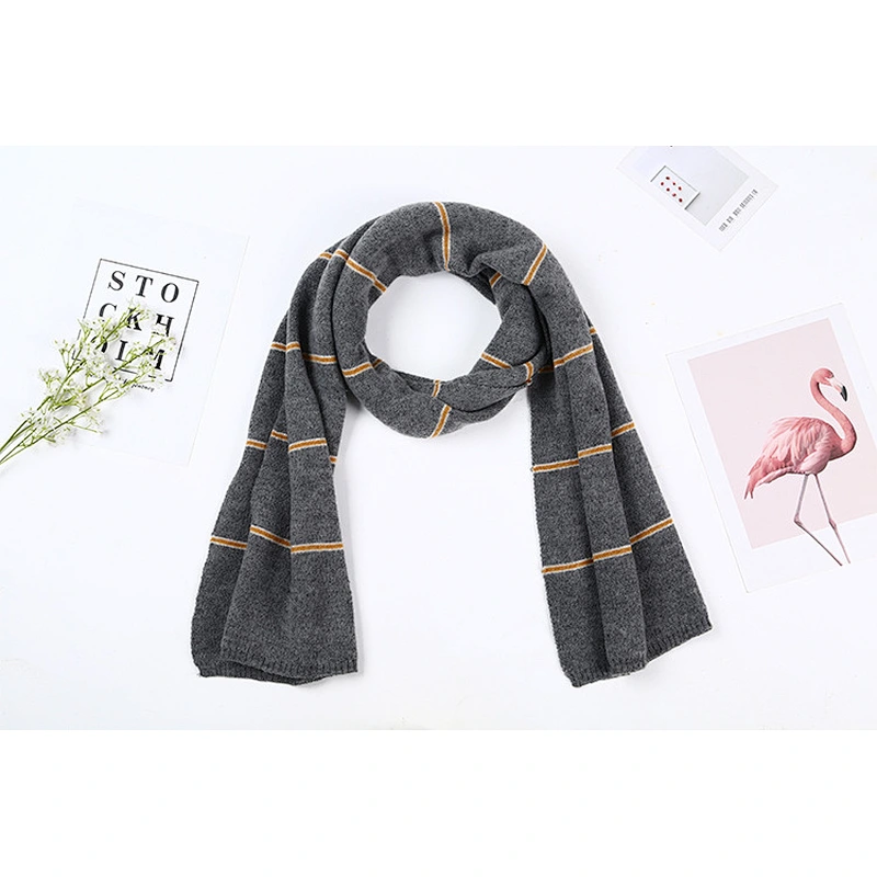 Lovers Style Korean Winter Men Women Knitted Clip Color Versatile Simple Woolen Scarf