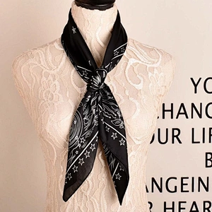 Elegant Print Small Square Scarf Soft Pink Women'S Silk Scarf Can Be Customized