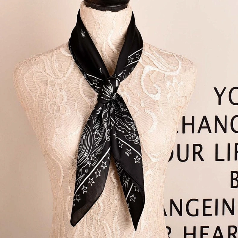 Elegant Print Small Square Scarf Soft Pink Women'S Silk Scarf Can Be Customized