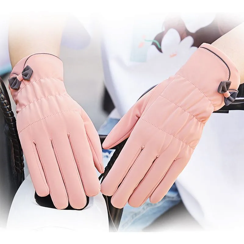 Factory Gloves Ladies Winter Plus Velvet Warm Touch Screen Gloves Thickened Ski Sports Skin Feeling Student Gloves