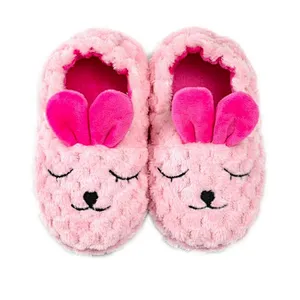 Customize Cute Closed Toe Pink Keep Warm Rabbit Shaped Plush Thermal Slippers Slipper Shoes
