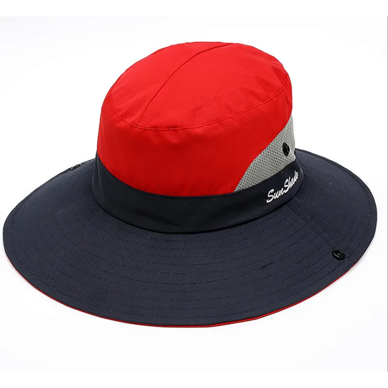 Women UV Protection Beach Hat Casual Womens Summer Ponytail Wide Brim Hats Fishing Running Sports Hats