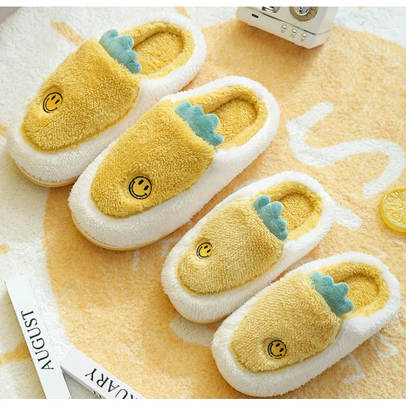 children's cotton slippers female cute cartoon indoor home plus velvet warmth non-slip parent-child baby cotton slippers