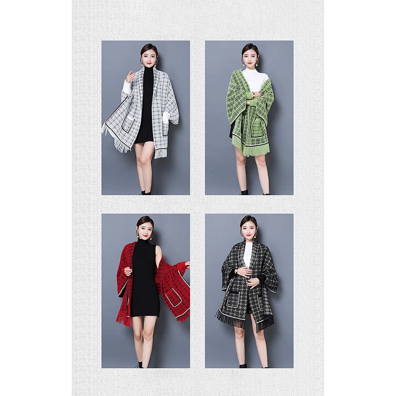 New Style Shawl Scarf Tassel With Sleeve Mink Velvet Thick Cloak Red Cheongsam Wedding Outer Coat Women Shawls