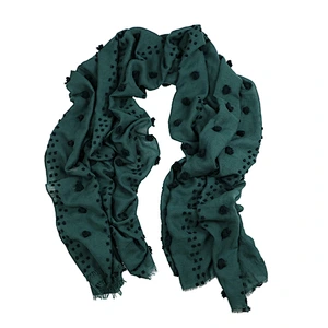 Korean Version Classic Fashion Flower Scarf Long Ladies Solid Color Cotton And Linen Silk Scarf Dual-Use Shawl