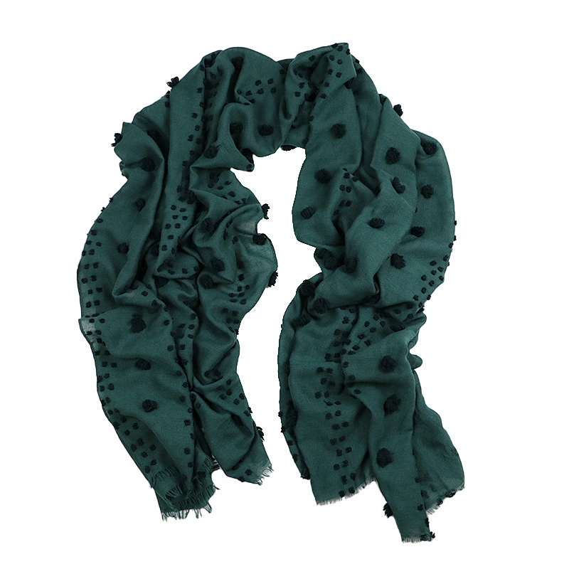 Korean Version Classic Fashion Flower Scarf Long Ladies Solid Color Cotton And Linen Silk Scarf Dual-Use Shawl