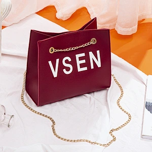 wholesale low cheap price girl crossbody quality fashion women tote purse pu leather handbag vegan sling chain lady shoulder bag